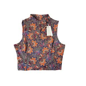 TravisMathew Sunfire Zip Tank Women XL Multicolor New Floral Quarter Zip 1LG042